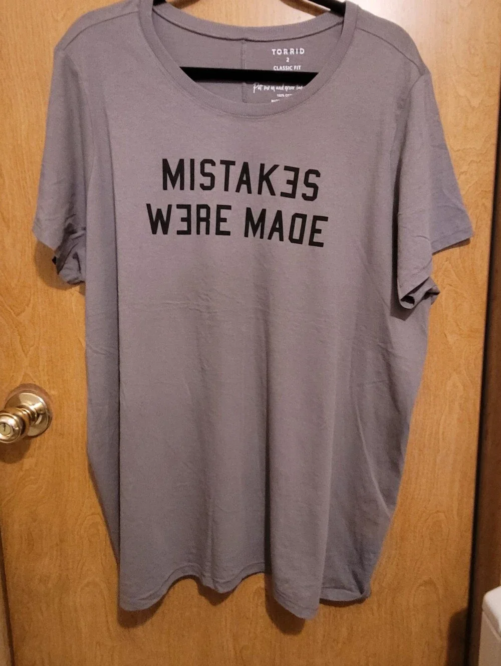 Torrid Gray Graphic Tee - "MISTAKES WERE MADE" - Picture 1 of 5